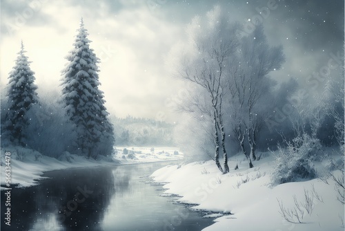 Winter landscape painting © Luise