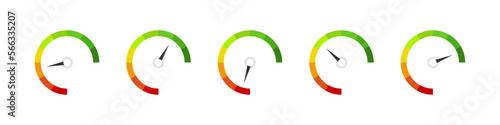 Speedometer icon set. Vector illustration.