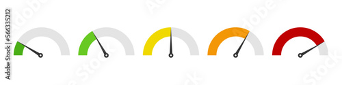 Speedometer icon set. Vector illustration.