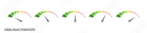 Speedometer icon set. Vector illustration.