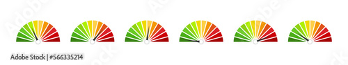 Speedometer icon set. Vector illustration.
