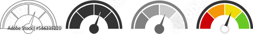 Speedometer icon set. Vector illustration.