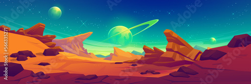 Mars surface  alien planet landscape