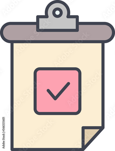 Check Mark Clipboard Icon Illustration 