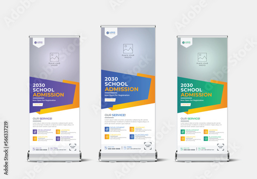 Education roll up banner and rack card template design