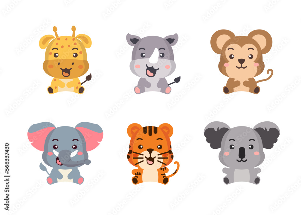 Different style of wild animal on a transparent background. Isolated objects, windy illustration. Different style of wild animal on a transparent background. Isolated objects, windy illustration.