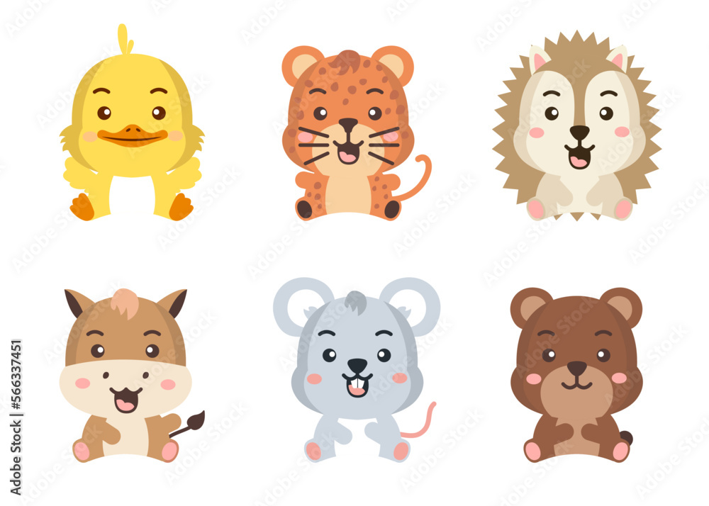 Different style of wild animal on a transparent background. Isolated objects, windy illustration. Different style of wild animal on a transparent background. Isolated objects, windy illustration.
