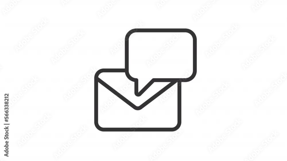 Animated email linear icon. New message. Mailbox notification. Electronic mail. Seamless loop HD video with alpha channel on transparent background. Outline motion graphic animation Animated email linear icon. New message. Mailbox notification. Electronic mail. Seamless loop HD video with alpha channel on transparent background. Outline motion graphic animation