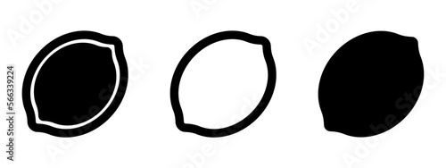 Set of lemon icon on white background. Lemon citrus vector illustration.