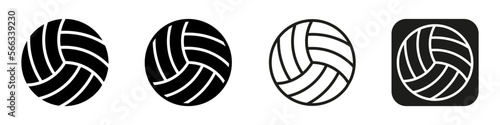 Volleyball ball. Volleyball team logo design vector icon. Beach logo ball icon.