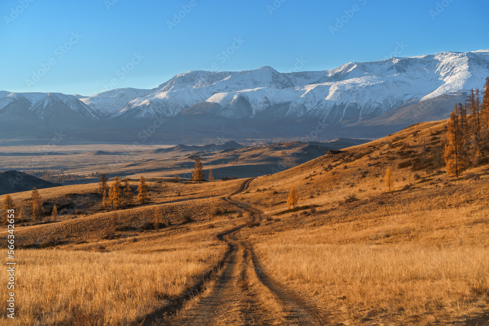 Landscape of the Altai Mountains and the North Chui Ridge, in Siberia, Altai Republic, Russia