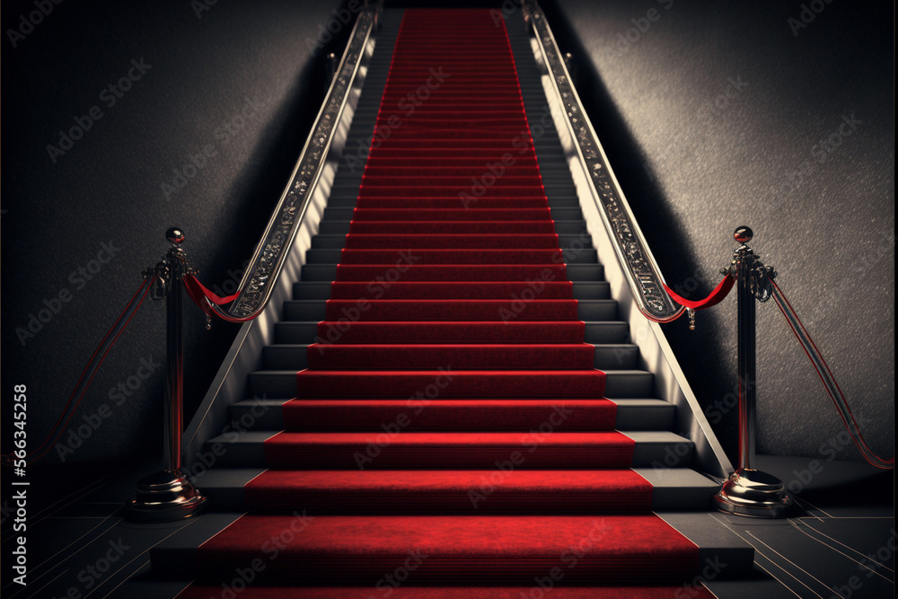 red carpet ladder of fame generative AI Stock Illustration Adobe Stock