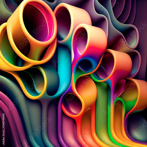 colorful plasticpipes background, ai generation photo