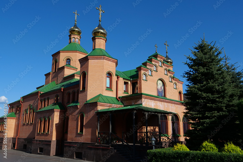Naklejka premium Holy Intercession Monastery, Goloseevsky Hermitage in Kyiv city, Ukraine