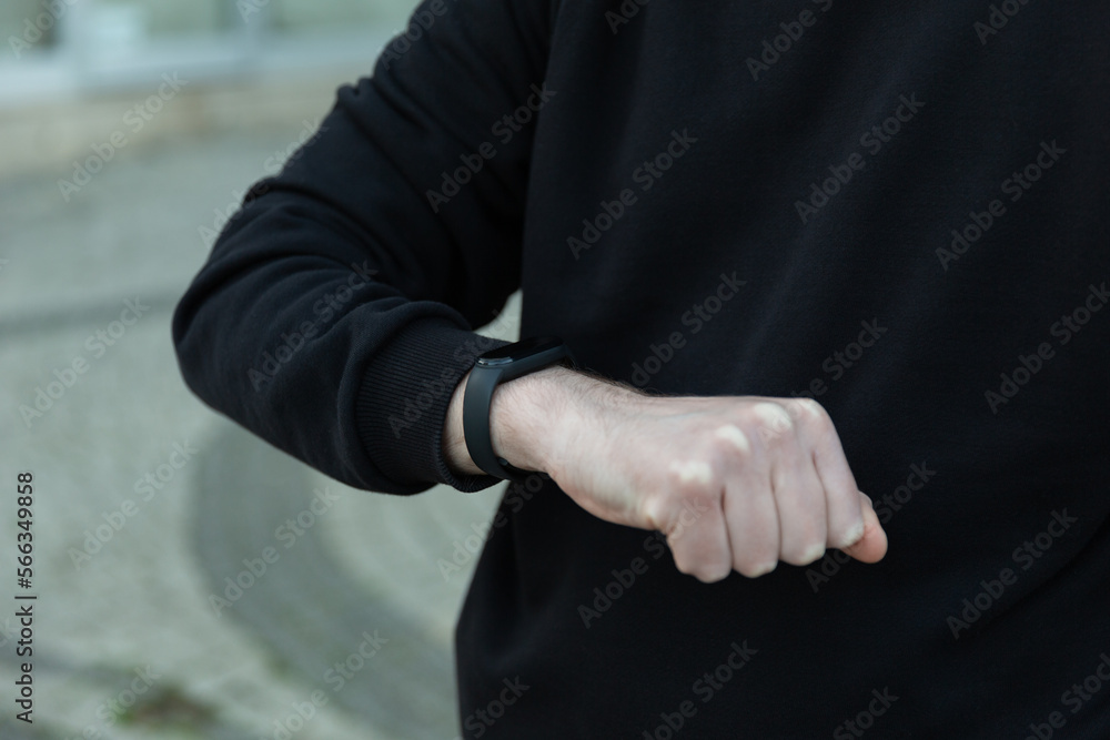 Fototapeta premium Smartwatch on a wrist wearable technology