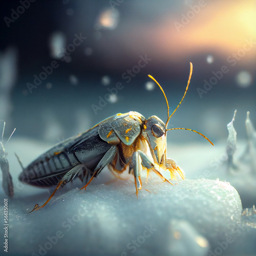 a Bee insect in the frozen tundra © oshene
