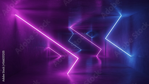 Glowing neon lines as an abstract 80s background © Robert Kneschke