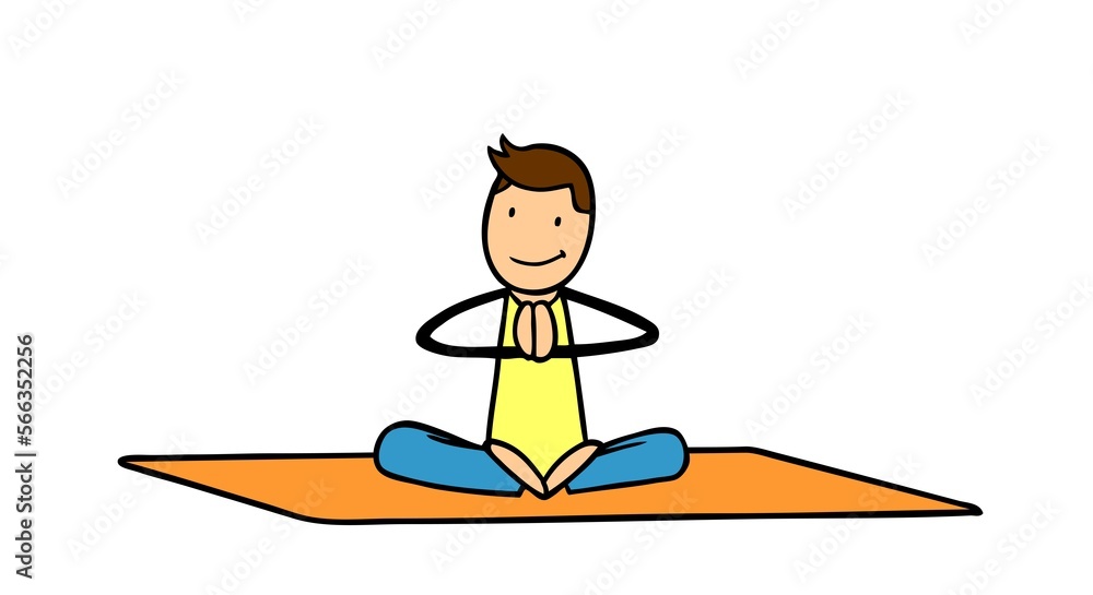 Man in lotus position doing yoga