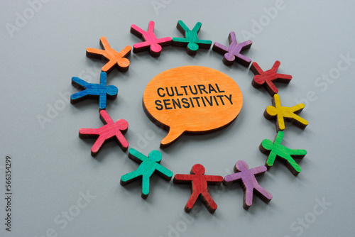Circle from colorful figures and sign cultural sensitivity.