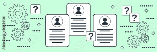 Candidate choice flat contour style vector concept illustration