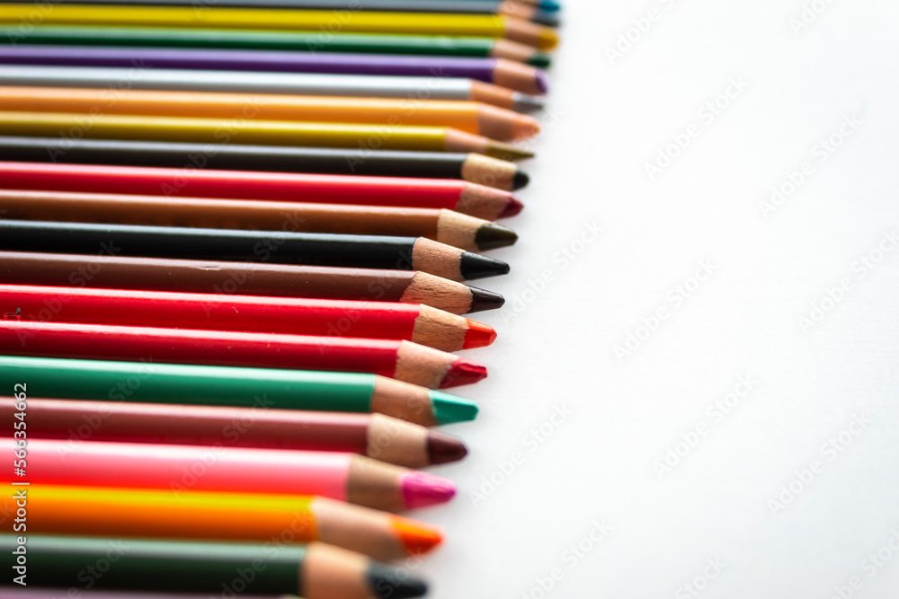 color pencils on white background color pencils on white background