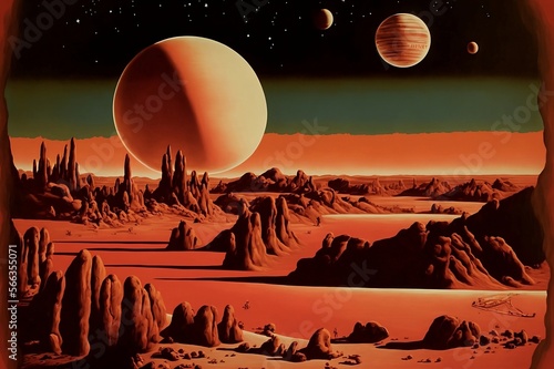 Poster of Mars in the 1960's style