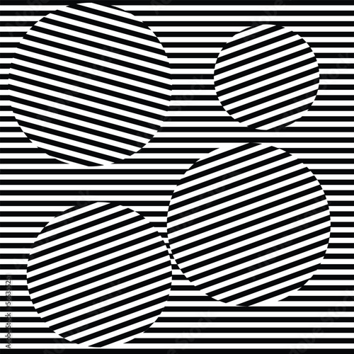 black and white mobious wave stripe optical design. simple texture. Pattern With Optical Illusion.