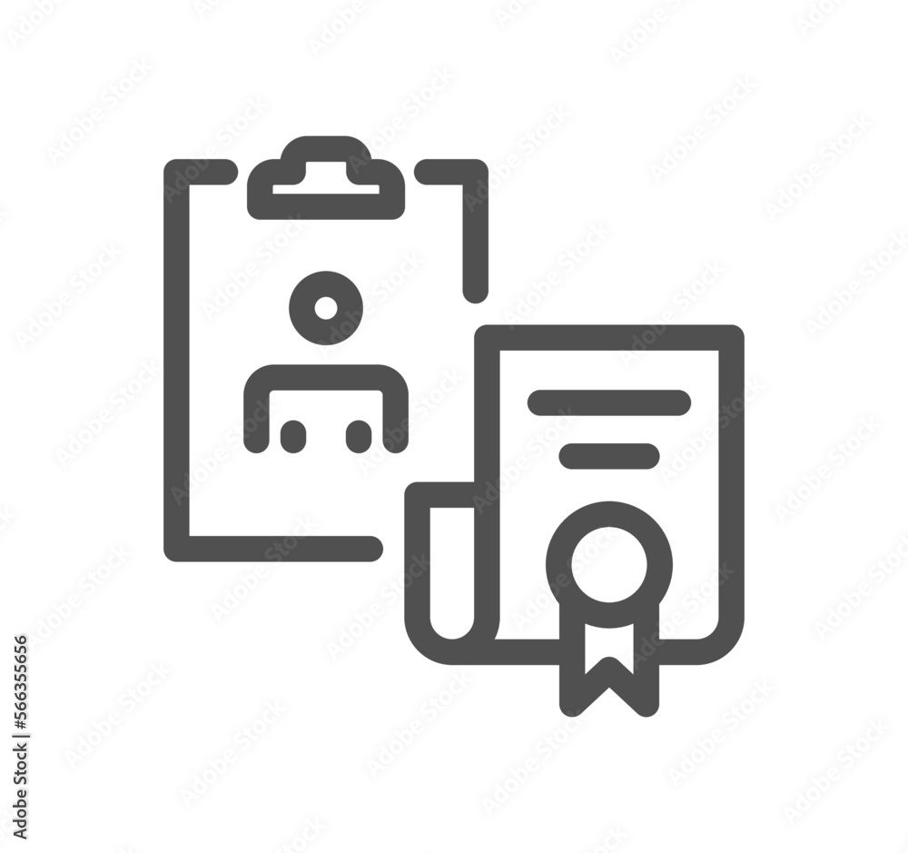 Cv and resume self presentation related icon outline and linear vector. Cv and resume self presentation related icon outline and linear vector.