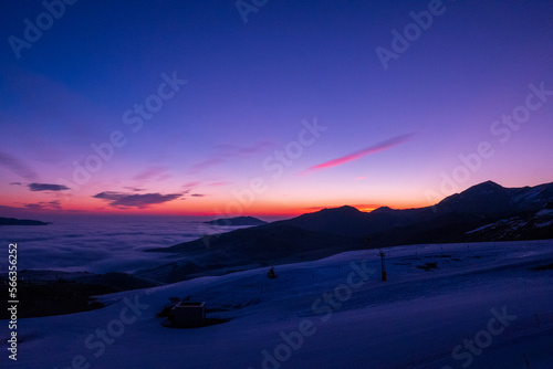 sunrise in mountains, shahdag, azerbaijan