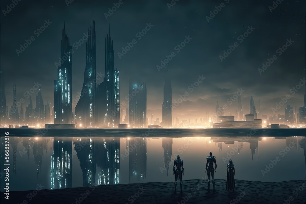 Futuristic sci fi landscape Futuristic sci fi landscape