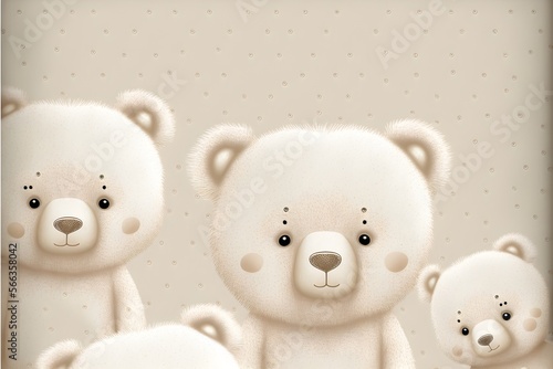 Background of  cute bears. Generative AI. © unik
