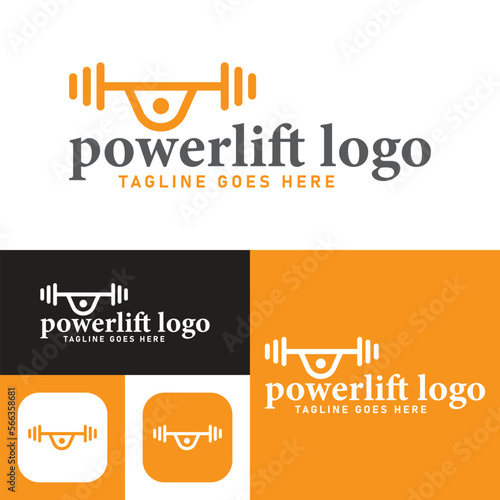 Power Lift Gym Logo.Vector Illustration.Minimal Icon style. Black and white color.Unique, elegant, modern.