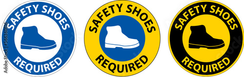 Label Floor Sign, Safety Shoes Required