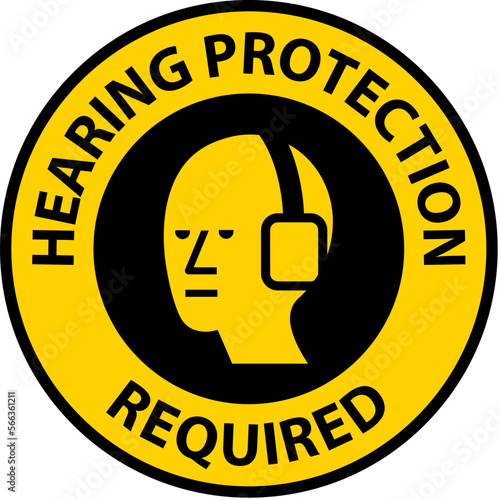 Label Floor Sign, Hearing Protection Required