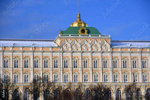 Obraz na płótnie The Grand Palace of Moscow Kremlin. Blue sky background. w salonie