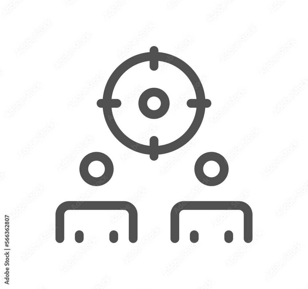 Fototapeta premium Target related icon outline and linear vector.