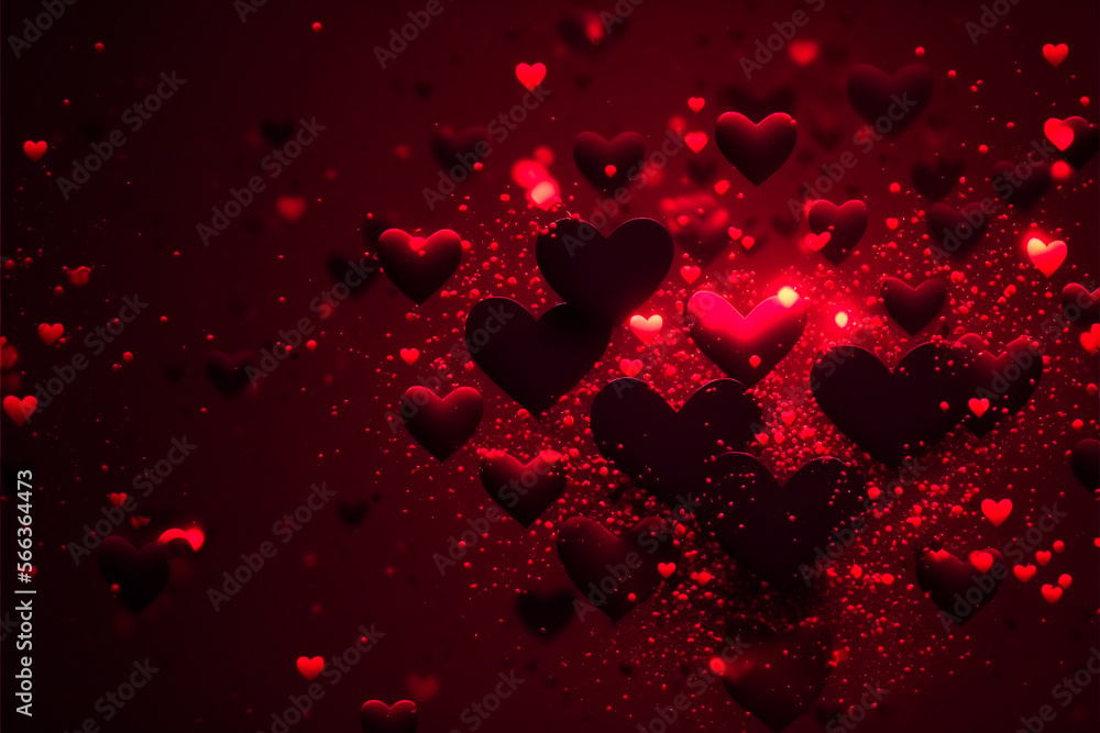 Valentine's day hearts background with sparkles