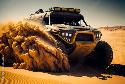 Off Road vehicle in Desert, Illustration generativ ai © Luc.Pro