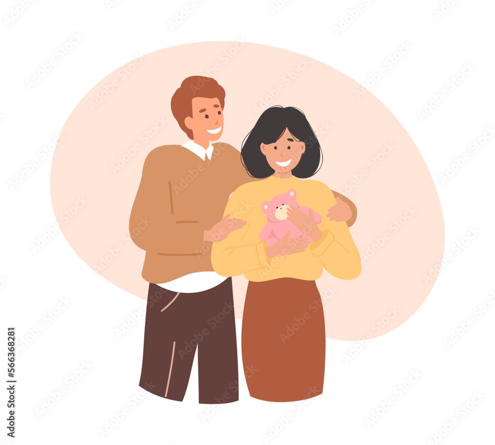 Couple Expecting First child. Husband hugging his pregnant wife, Young mother and father are waiting for the baby, Concept of pregnancy and parenthood, future parents Couple Expecting First child. Husband hugging his pregnant wife, Young mother and father are waiting for the baby, Concept of pregnancy and parenthood, future parents