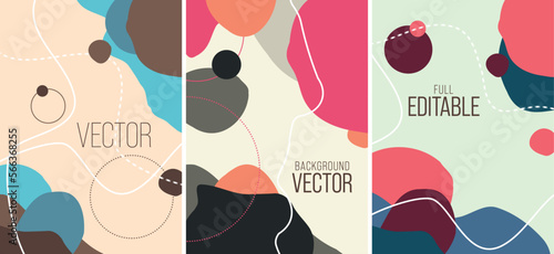 Vector background bundle with circles lines and cool colors
