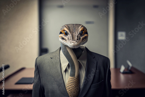 snake in business outfit