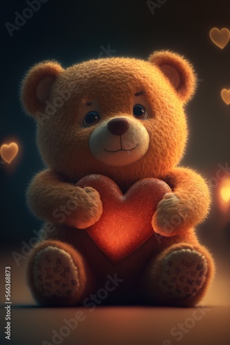 Cute Valentine Teddy Bear © Mike Walsh