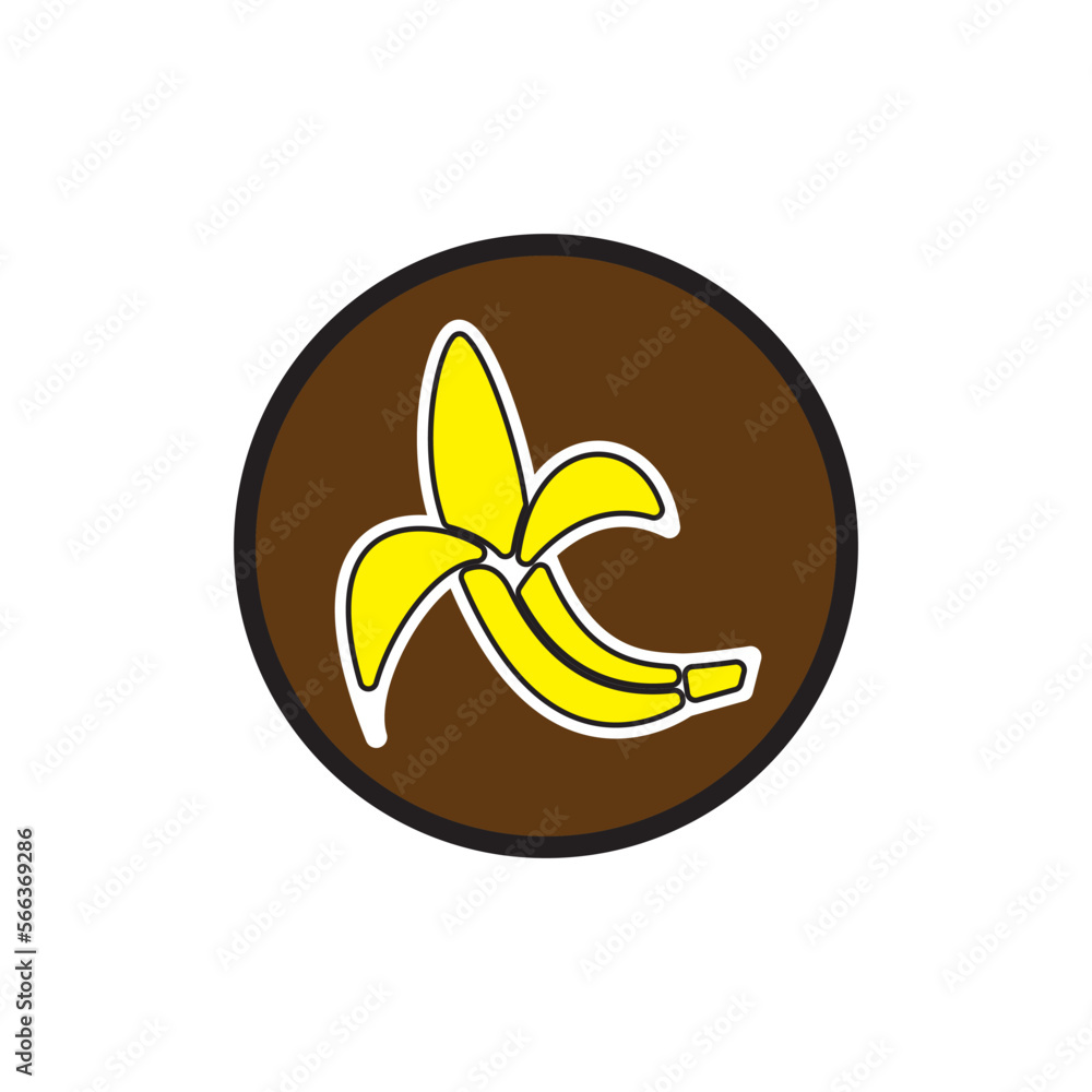 Banana fruit icon vector logo design template