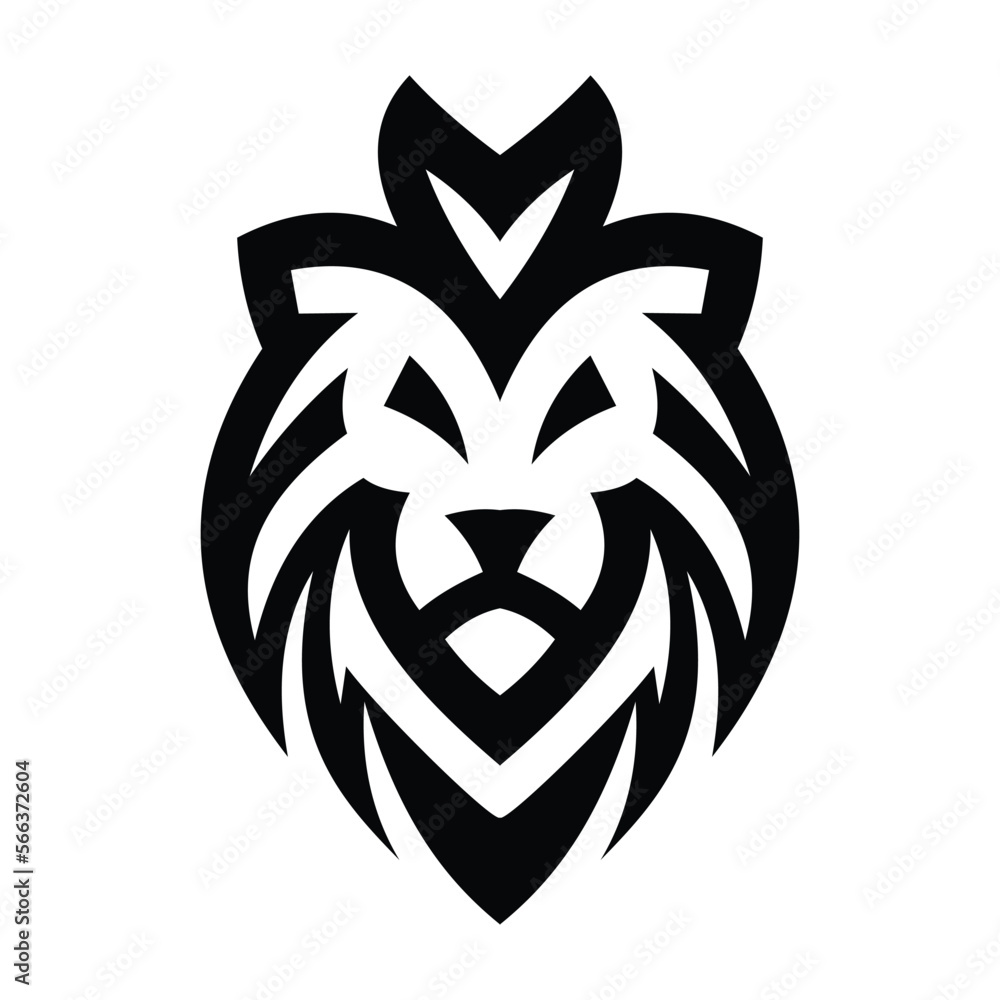 Tribal Lion logo symbol design illustration. Clean modern logo mark design. Illustration for personal or commercial business branding. Tribal Lion logo symbol design illustration. Clean modern logo mark design. Illustration for personal or commercial business branding.