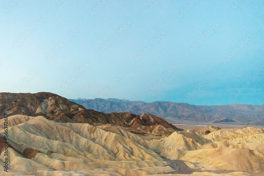 sunset over artists palette in death valley national park, california
