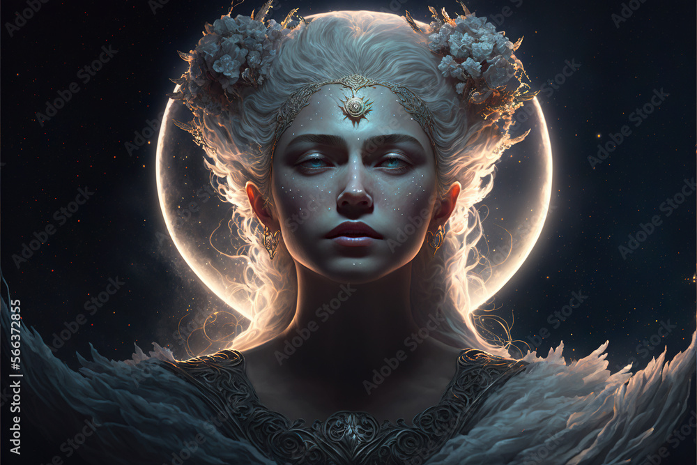 The goddess of the moon - Goddesses series - Moon goddess background