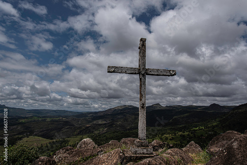 cross in the mountains