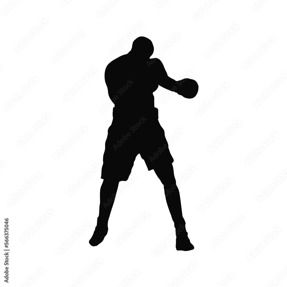 boxer silhouette - vector illustration