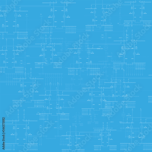 Electric wiring diagram for power transformers