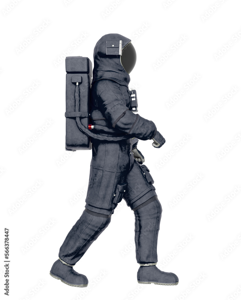 astronaut in walk pose side view astronaut in walk pose side view